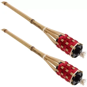 Bamboo Torch for Party Garden Halloween Outdoor Hiking Hunting Bonfire Custom Lighter Garden Torch