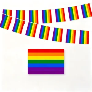 Banner Rainbow String Bunting Flags with Custom Logo for Festival Party Celebration Decoration