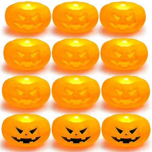 Battery Operated Ghost Plastic Pumpkin LED String Lights with Remote Control Floating Halloween Decoration