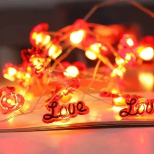 Battery Operated Heart Love Valentine’s Day LED Heart Shaped String Lights for Gifts Party Home Decor