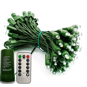 Battery Operated IP65 Rated 5mm Wreath LED String Lights for Outdoor Christmas Holiday Decoration Dimmable