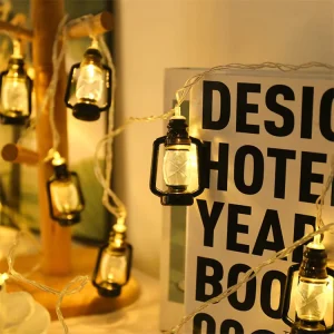 Battery Operated LED Fairy String Lights Tale Retro Kerosene Lamp Halloween Festival Decoration Light Outdoor Waterproof