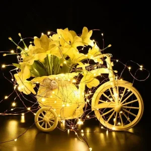 Battery Operated Waterproof Starry Curtain Copper Wire Fairy Christmas Outdoor LED String Lights with Remote Control