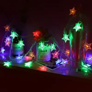 Battery Powered IP44 Star Christmas Outdoor Indoor String Light Party Home Decor Holiday LED Fairy Garland