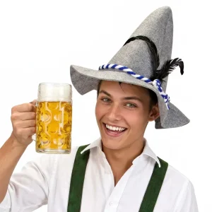 Bavarian Robber Disguise Hat Traditional Felt Costume Accessory for Parties and Outdoors