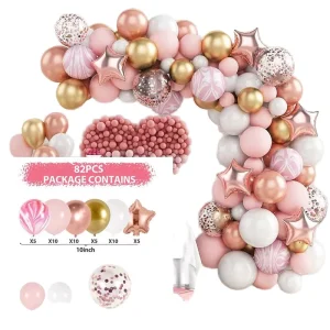 Beautiful Macaron Pink Theme Balloon Garland Arch Kit Reusable Foil Balloons Accessories Party Decorations Sets
