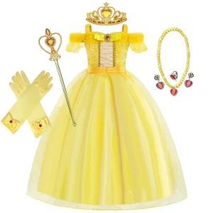 Beauty and Beast Belle Luxury Princess Dress Cosplay for Girls Children’s Halloween and Carnival Costume TV & Movie 100 150cm