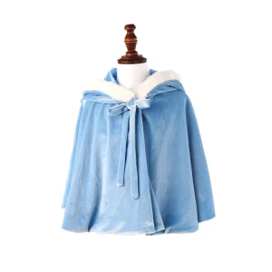 Belle Princess Cotton Christmas Girls Cloak Yellow Thermal Fleece