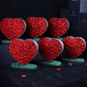 Bespoke Large Heart Shaped Preserved Rose Standing Box Romantic Proposal Wedding Christmas Decor Anniversary Gift
