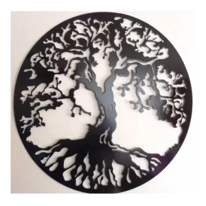 Bespoke Stylish Art Deco Hanging Interior Decorative Wall Art Laser Cut Metal Tree Design for Home and Garden