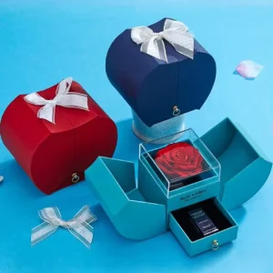 Best Love with You Love Apple preserved Rose Jewelry Gift Box Valentine’s Day Commemorative Gift