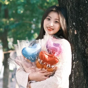 Best Quality Valentine’s Day Holiday Happy Party Aluminum Foil Rose Balloon Bouquet for Birthday Wedding Party Decoration