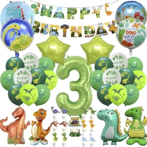 Big New Jurassic World Foil Dinosaur Theme Jungle Balloon Children’s Birthday Party Set Decoration Banner Latex Balloon Kit