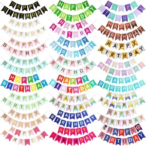 Big Size Golden Sparkle Happy Birthday Paper Banner Party Funny Birthday Party Supplies Nursery Hanging Fish Tail