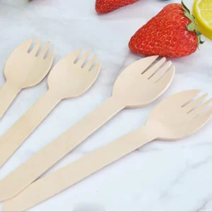 Biodegradable Compostable Eco-Friendly Sustainable Wooden Cutlery Set for Catering Wedding Events