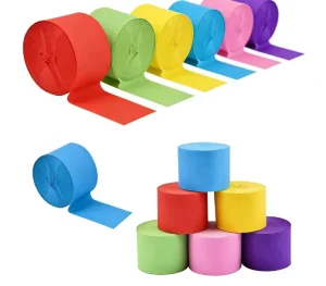 Biodegradable Crepe Paper Craft Streamers Hanging Decorations for Birthday Wedding Halloween New Year Festival Parties