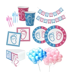 Biodegradable Tableware Cake Servers Cups Plates for Baby Party with Sustainable Cutlery