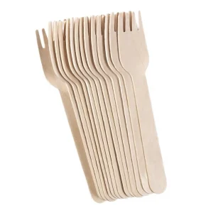 Birch Wood Disposable Cutlery Set Fork Knife Spoon Napkin for Party Meal Prep and Healthy Food Service
