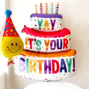 Birthday Cake Balloon Children’s Baby Year One Party Layout Ins Photo Props Scene Decoration Supplies