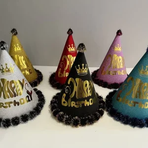 Birthday Cake Colorful Pink Black Pom Pom Paper Adult Party Decorations Birthday Party Supplies Hairball