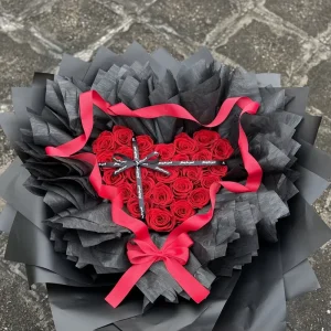 Birthday Flower Bouquet Wedding Decor Heart Shape Rose Bouquet Real Natural Dried Immortal Eternal Preserved Roses Bouquet