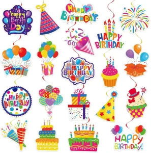 Birthday Hanging Swirls Colorful Swirl Decor Happy Birthday Hanging Swirl Decorations for Baby Shower Birthday Party Supplies
