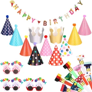 Birthday Letter Garland Children’s Small Toys Telescopic Whistle Party Atmosphere Decoration Crown Hat Birthday Party Supplies