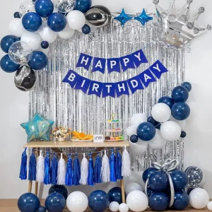 Birthday Party Balloon Decoration Set Happy Birthday Banner Kit Latex Balloons Circle Shape Party Backdrop Kit for Kids
