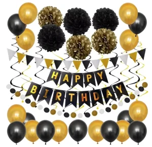 Birthday Party Decoration Supplies With Happy Birthday Banner Happy Birthday Balloons Decoration Perfect for Girls Boys Kids