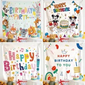 Birthday Party Decoration Tapestry Background Cloth for Children’s Gathering Scene Setting Background Wall for Children’s Room