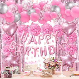 Birthday Party Decorations Set Multi Color Birthday Themed Foil Fringe Curtain Birthday Party Decorations