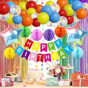 Birthday Party Decorations Set with Happy Birthday Balloons Banner Balloons Party Favor Birthday Decoration