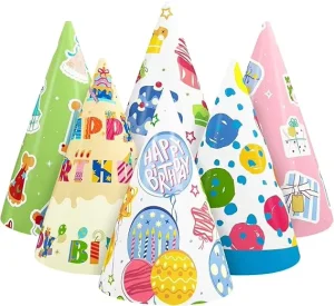 Birthday Party Hats 12 Pcs Birthday Party Supplies Cone Hat Headbands Colorful Paper Party Hats for Kids