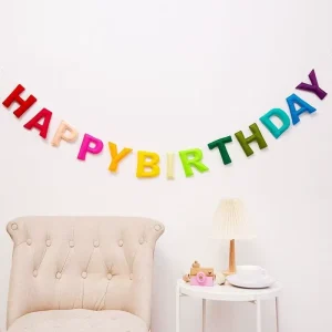 Birthday Party RPET Environmental Protection Felt Banner Which Says Happy Birthday