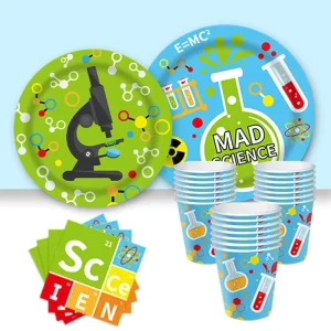 Birthday Party Sets Decoration Plates Cups Napkins Knife Fork & Spoon Party Set Supplies for Birthday Gathering School Activity