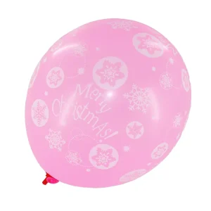 Birthday Party Supplies 12 Inch Pink Color Flower Printing Latex Round Balloons