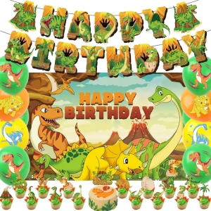 Birthday Party Supplies Decoration for Kids Happy Birthday Letter Banner Dinosaur Party Supplies