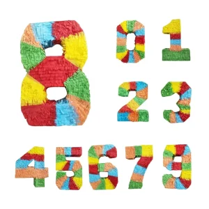 Birthday Party Supplies Fillable Candies Confetti 3D Rainbow Color 0-9 Number Paper Pinata