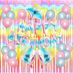 Birthday Party Supplies Gradient Party Decorations Rose Gold Confetti Balloons Banner Birthday Party Decorations Set