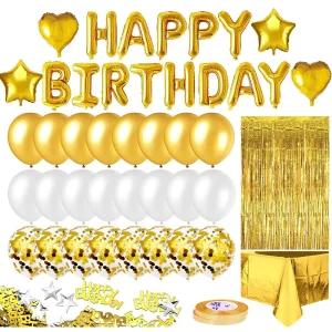 Birthday Party Supplies Rose Gold Aluminum Balloons Sequins Rainbows 16 Inch Tablecloth Decoration Set