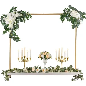 Birthday Party Wedding Gold black Metal Frame Stand Flower Stand for Lovely Dinner 6ft 8ft Round Table