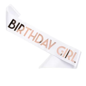 Birthday Sash for Women Soft Satin Black with Foil Design Happy Birthday Valentine’s Day Sash 160*9.5cm Indoor Outdoor Use