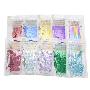 Birthday Valentine’s Day New Year Decor Supplies Background Decoration Celebration Party Item Needs Foil Fringge Curtains