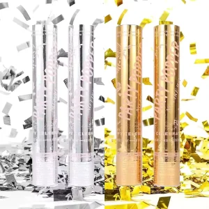 Birthday Wedding Party Popper Biodegradable White Confetti Popper Gold Silver Eco Friendly Popper Wedding Celebration