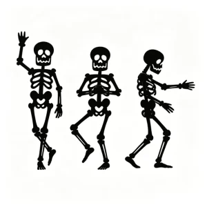 Black Art Deco Metal Handicraft Skeleton Stakes Outdoor Silhouette for Spooky Garden & Pathway Halloween Decorations