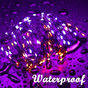 Black Copper LED Curtain Fairy Lights IP44 20M Commercial Fixed Socket Wall Mounted Decorative Light Halloween Christmas Party
