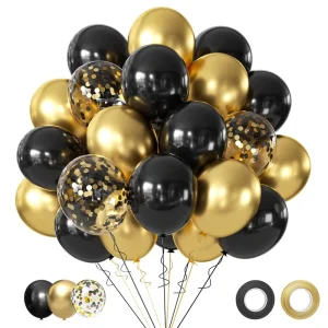 Black Gold Balloon Kit 12inch Latex Colorful Confetti Blue Red Party Decoration Birthday Graduation Happy New Year Wedding