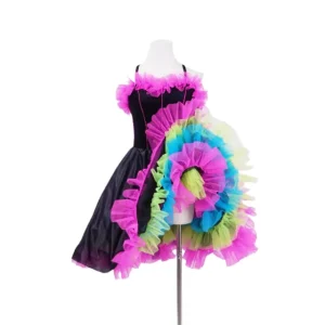 Black Long Girls’ Competition Performance Stage Children’s Modern Dance Costumes