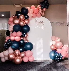 Black Pink Wedding Decoration Balloons Set 12 Inch Pink Round Balloon Arch Kit Set Birthday Party Decor