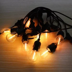 Black Round Wire 20m 12V IP65 Plastic Outdoor Waterproof Festoon Lights Christmas Decoration LED Festival Lights